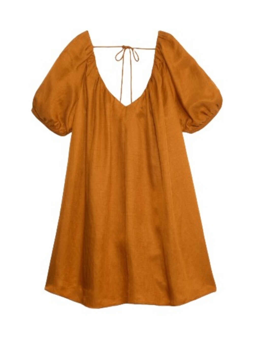 Banana Republic Oversized Linen Blend Puff Sleeve Mini Dress Size Small Tall